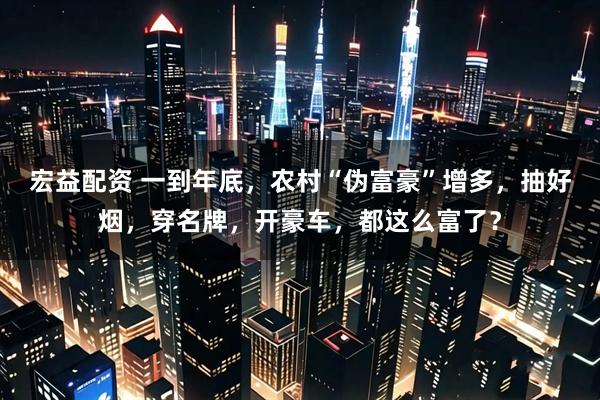 宏益配资 一到年底，农村“伪富豪”增多，抽好烟，穿名牌，开豪车，都这么富了？
